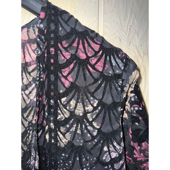 Christopher & Banks Cardigan Jacket X-Large Burnout Velvet Whisigoth Fairy XL - Picture 4 of 9